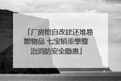 厂房擅自改建还堆易燃物品 七宝镇重拳整治消防安全隐患
