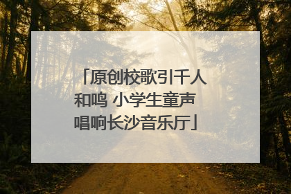 原创校歌引千人和鸣 小学生童声唱响长沙音乐厅