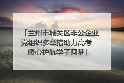 兰州市城关区非公企业党组织多举措助力高考 暖心护航学子圆梦