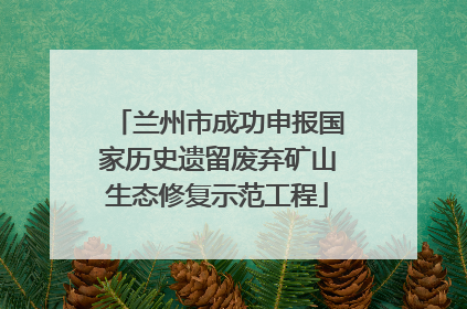 兰州市成功申报国家历史遗留废弃矿山生态修复示范工程