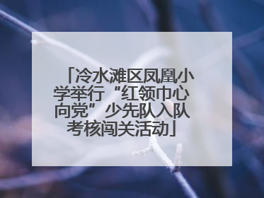 冷水滩区凤凰小学举行“红领巾心向党”少先队入队考核闯关活动