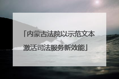 内蒙古法院以示范文本激活司法服务新效能