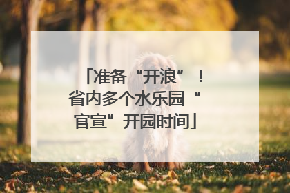 准备“开浪”！省内多个水乐园“官宣”开园时间