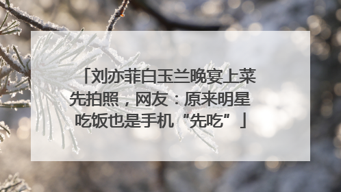 刘亦菲白玉兰晚宴上菜先拍照，网友：原来明星吃饭也是手机“先吃”