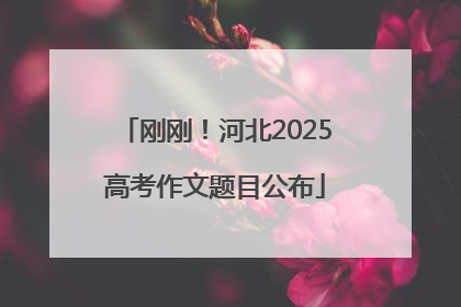 刚刚！河北2025高考作文题目公布