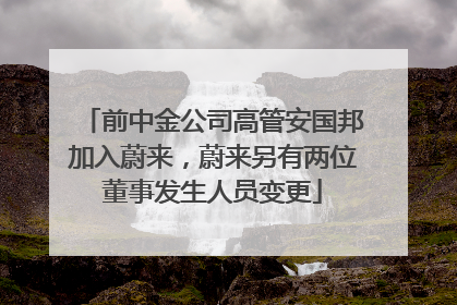 前中金公司高管安国邦加入蔚来，蔚来另有两位董事发生人员变更