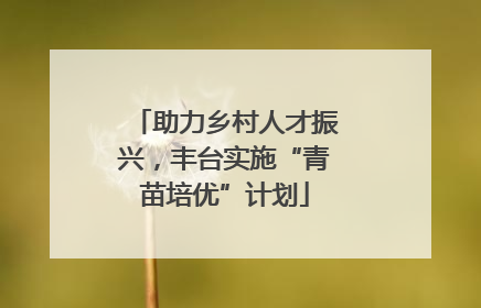 助力乡村人才振兴，丰台实施“青苗培优”计划