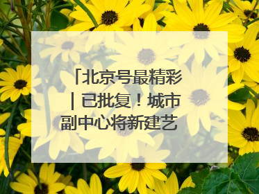 北京号最精彩｜已批复！城市副中心将新建艺术休闲街区