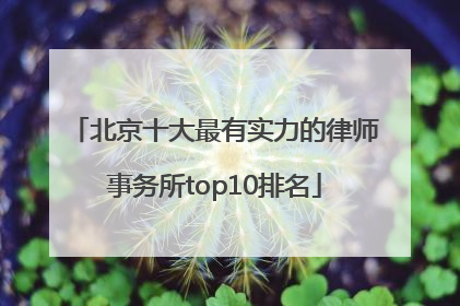 北京十大最有实力的律师事务所top10排名