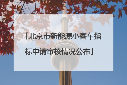 北京市新能源小客车指标申请审核情况公布