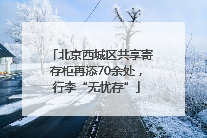 北京西城区共享寄存柜再添70余处，行李“无忧存”