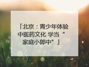 北京：青少年体验中医药文化 学当“家庭小郎中”