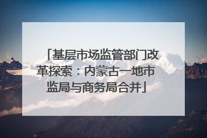 基层市场监管部门改革探索：内蒙古一地市监局与商务局合并