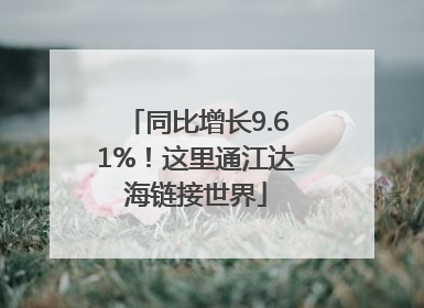 同比增长9.61%！这里通江达海链接世界