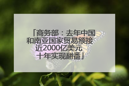 商务部：去年中国和南亚国家贸易额接近2000亿美元 十年实现翻番
