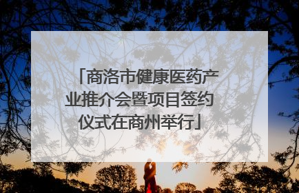 商洛市健康医药产业推介会暨项目签约仪式在商州举行