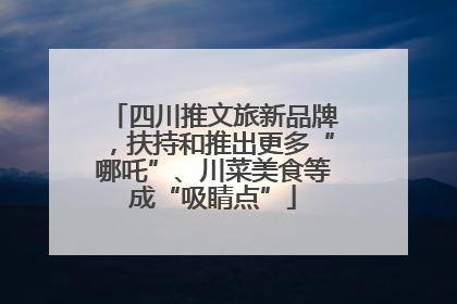 四川推文旅新品牌，扶持和推出更多“哪吒”、川菜美食等成“吸睛点”