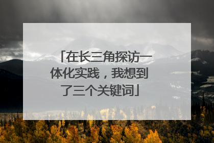 在长三角探访一体化实践，我想到了三个关键词