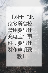 对于“北京多所高校禁用罗马仕充电宝”事件，罗马仕发布声明致歉