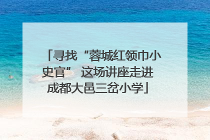 寻找“蓉城红领巾小史官” 这场讲座走进成都大邑三岔小学
