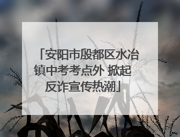 安阳市殷都区水冶镇中考考点外 掀起反诈宣传热潮