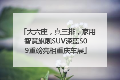 大六座，真三排，家用智慧旗舰SUV深蓝S09重磅亮相重庆车展