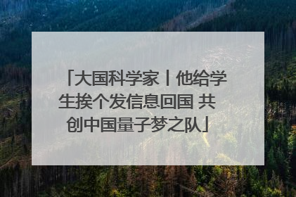 大国科学家丨他给学生挨个发信息回国 共创中国量子梦之队