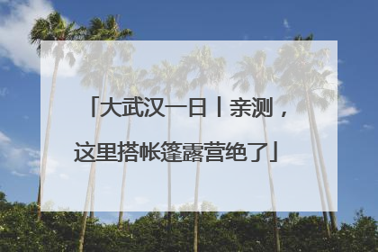 大武汉一日丨亲测，这里搭帐篷露营绝了