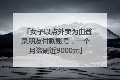 女子以点外卖为由登录朋友付款账号，一个月盗刷近9000元