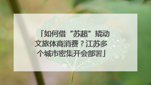 如何借“苏超”撬动文旅体商消费？江苏多个城市密集开会部署