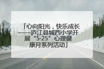 心向阳光，快乐成长——庐江县城西小学开展“5·25”心理健康月系列活动