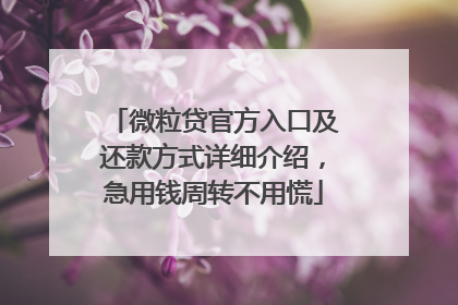 微粒贷官方入口及还款方式详细介绍，急用钱周转不用慌