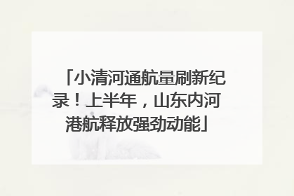 小清河通航量刷新纪录！上半年，山东内河港航释放强劲动能