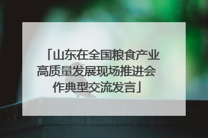 山东在全国粮食产业高质量发展现场推进会作典型交流发言