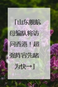 山东舰航母编队将访问香港！超强阵容先睹为快→