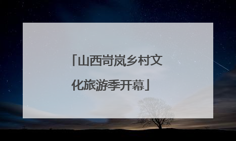 山西岢岚乡村文化旅游季开幕