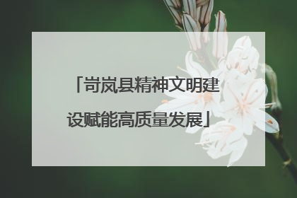 岢岚县精神文明建设赋能高质量发展