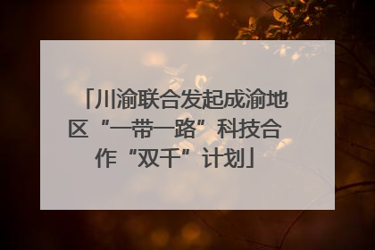 川渝联合发起成渝地区“一带一路”科技合作“双千”计划