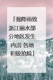 强降雨致浙江丽水部分地区发生内涝 各地积极抢险