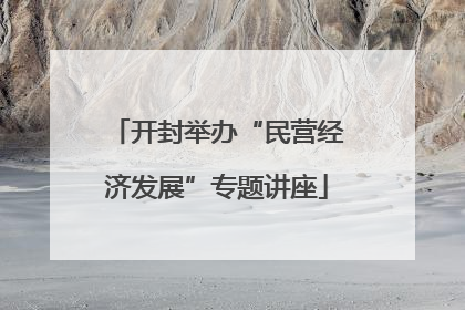 开封举办“民营经济发展”专题讲座