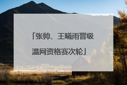 张帅、王曦雨晋级温网资格赛次轮