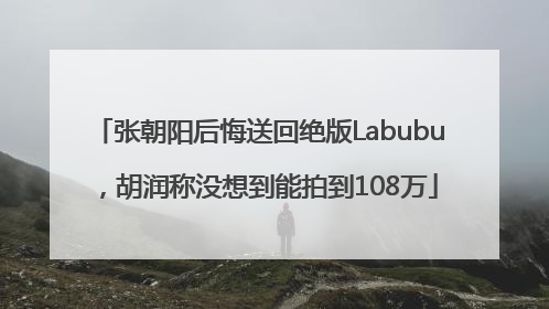 张朝阳后悔送回绝版Labubu，胡润称没想到能拍到108万