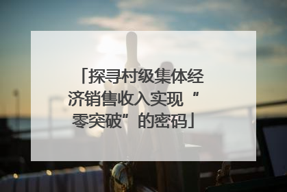 探寻村级集体经济销售收入实现“零突破”的密码
