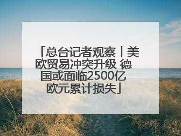 总台记者观察丨美欧贸易冲突升级 德国或面临2500亿欧元累计损失