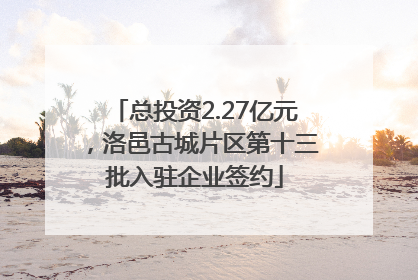 总投资2.27亿元，洛邑古城片区第十三批入驻企业签约