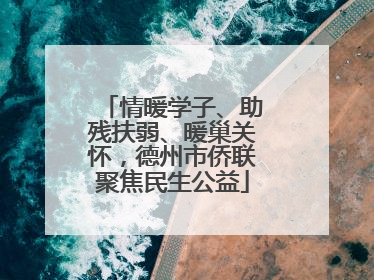情暖学子、助残扶弱、暖巢关怀，德州市侨联聚焦民生公益
