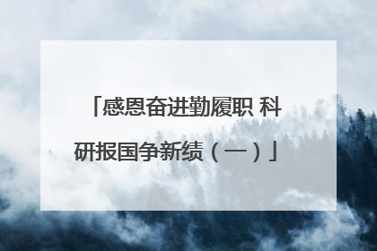 感恩奋进勤履职 科研报国争新绩（一）