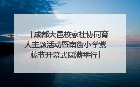 成都大邑校家社协同育人主题活动暨南街小学紫藤节开幕式圆满举行