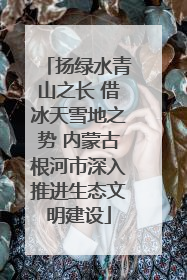 扬绿水青山之长 借冰天雪地之势 内蒙古根河市深入推进生态文明建设