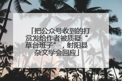 把公众号收到的打赏发给作者被质疑“草台班子”，射阳县杂文学会回应